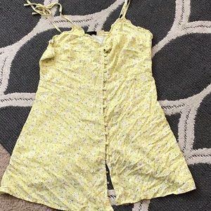 Forever 21 Yellow Floral Button up Dress